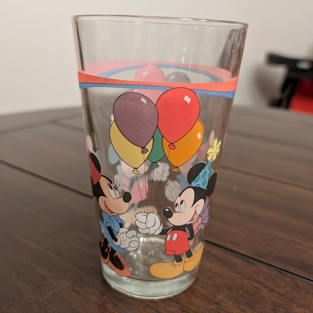 Vintage Minnie And Mickey Mouse Birthday Party Gibson Glass